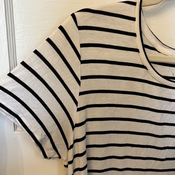Knit Black & White Striped T shirt dress - Picture 2 of 2